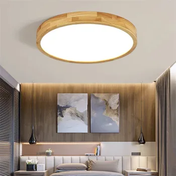 LED Stropné svietidlo Obývacia Izba, Spálňa Moderné Stropné Svietidlo okrúhle námestie drevené lampa Kuchyne, Chodby, Balkón Svetlo Povrchová Montáž