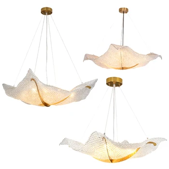 Luxusné Crystal Prívesok Svetlá Nové Moderné Dizajnér Listry Závesné LED Svetlo na Strop Krytý Domova Lampa pre Obývacia Izba