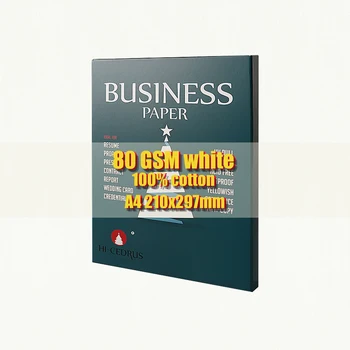 80gsm 100% Bavlna Papier A4 210*297mm, Biela Farba, Škrobu-free, Nepremokavá, 100 Listov GCYT015