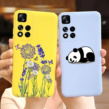 Pre Xiao Redmi Poznámka 11 Pro Plus 5G Prípade Púpava Roztomilá Panda Prípadoch Pre Redmi Poznámka 11Pro+ Note11 Pro Plus Candy Tekutý Silikón