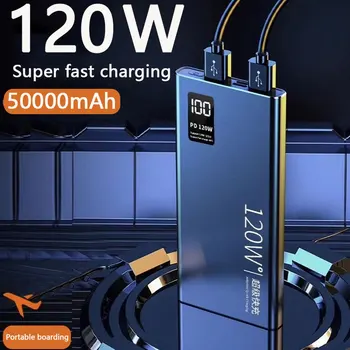 120W Super Rýchle Nabíjanie Power Bank 50000Amh Power Bank Modernizované Kompaktné Prenosné elektrické Banka Vhodné pre Xiao Huawei Samsung