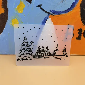 Vianočné Priečinok Pre Zápisník DIY Album Karty Nástroj Plastové Šablóny Pečiatok, Svadobných Dekorácií