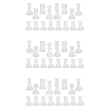 3Set Šach Formy Pre Silikónové Živice Šach Živice Formy Šach Crystal Epoxidové Odlievacie Formy