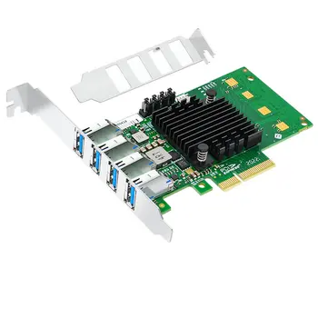 PCI-E 3.0 X4 Rozširujúca Karta Adaptéra 4channel 4*porty USB 3.0 PCIE Karty adaptéra PCI express