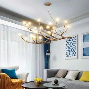 Sklenenú guľu LED luster obývacej izby, spálne, jedálne, strop G4 luster retro živice luster domáce dekorácie chandelie