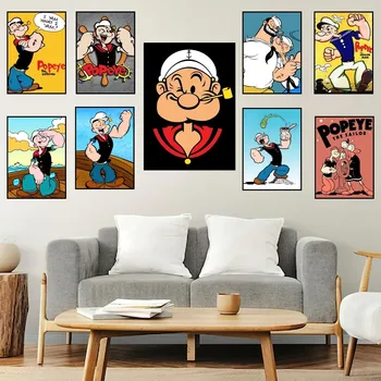 Cartoon P-Popeye S-Námorník Plagát Vytlačí Nástenné Maľby, Spálne, Obývacia Izba Dekorácie Office Home