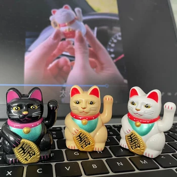 Čínsky Šťastie Mačka Dekorácie Mini Solárne Automatické Mávali Rameno Šťastie Mačka Auto Dekorácie Tortu Pečenie Výzdoba Domov Ozdoby