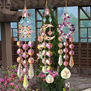 Slnko Chytá Ornament Farebné Crystal Star Prívesok Svetlo Catcher PVC Okien Film Rainbow Maker Home Art Craft Dekor Príslušenstvo