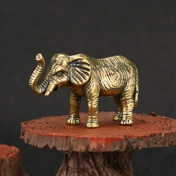 Šťastný Slon Malé Ozdoby Mosadz Požehnanie Slony Miniatúrne Sošky Antické Bronzové Zvierat Socha Plavidlá Dekor