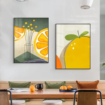 Moderný Minimalistický Orange Tematické Umenie Maľba Obývacia Izba Nástenná Maľba Plagátu Na Stenu, Dekorácie, Maliarstvo, Domáce Dekorácie