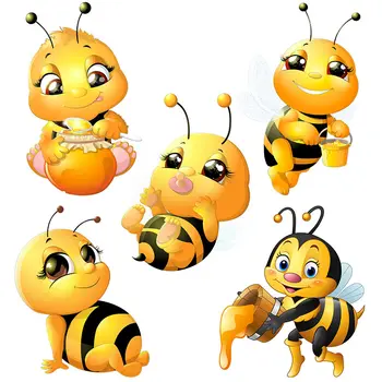 M460 Roztomilý Včielka Cartoon Hmyzu Domov Nálepky Detí Spálne Dekorácie Wc Chladnička Auto Nálepky