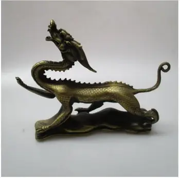Zberateľskú Čínske Staré Bronz Vytesaná Socha Draka /Starožitné dragon socha