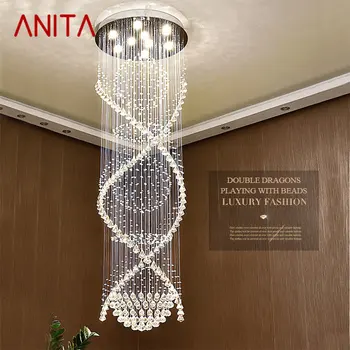 TEMAR Moderné Crystal Prívesok Visí Lampa LED Tvorivé Luxusný Luster Svetlá pre Domáce Obývacia Izba Villa Schodisko