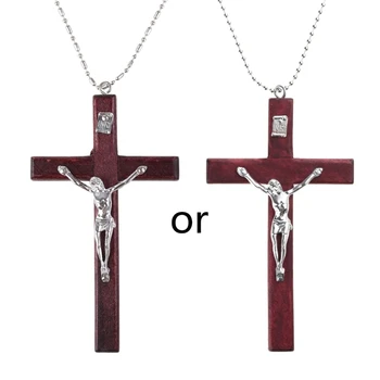 Drevené Náboženské Ježiš na Kríži Náhrdelník Kresťanský Kríž Nezávislá Reťazca Dropship