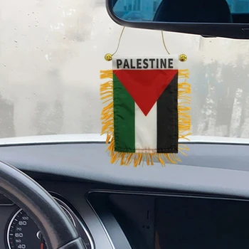 1Pcs Palestíny Malé Visí Vlajka Obojstranný Strapec S Sania Disk Auto Dekorácie Visí Vlajka Mini Pennant