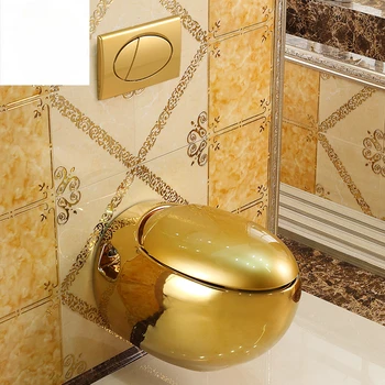 Nástenné zlato wc, malých rodinných pozastavené vody skriňa, nástenné wc Biologické Wc Closestool Toaletné kreslo