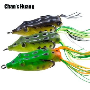 Chan Huang 5 KS / BOX Umelé Návnady Mäkké Žaba 5,5 CM 11 G Ropucha Topwater Rybárske Lure S Manželskou Tričko Chvosty Ray Žaba Wobbler