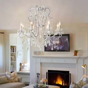 Antik Biela francúzsky Krištáľový Luster Osvetlenie Cristal Závesné Svietidlo Luxusné Domova Interiérové LED Svietidlá