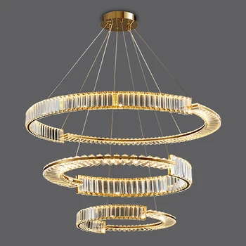 Moderné Kruhu Luxusné Krištáľové Lustre Svetlá LED Jednoduchý Prívesok Lampy Hotel Hala Obývacia Izba, Kuchyňa Visí Prívesok Osvetlenie