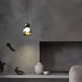 Nordic Light Luxusný Luster Tvorivé Všetky Meď, Sklo Lampa, Spálne, Obývacej Miestnosti, Reštaurácie, Svetlá Hotel Panel LED Svietidlá Svietidlá