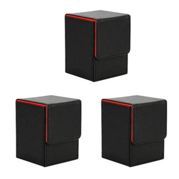 3X Karty Prípade Deck Box Rukávy Karty Paluby herného Poľa Pre Yugioh MTG Spojivá: 100+, Black Red
